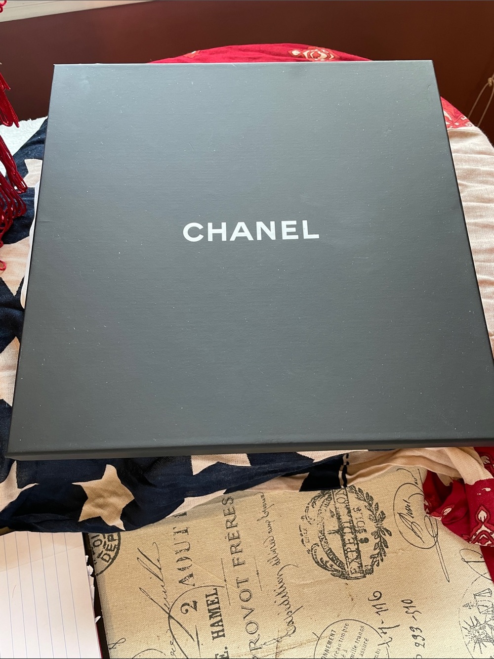 CHANEL Black Box with White Logo Authentic box